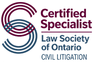 A graphic identifier representing the Certified Specialist program of the Law Society of Ontario. The letters “C” and “S” are intertwined with the words “Certified Specialist” and “Law Society of Ontario” beside them.