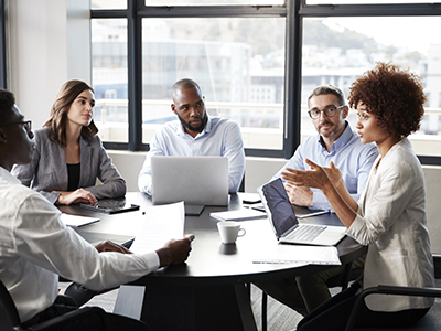 Group of business colleagues having a meeting