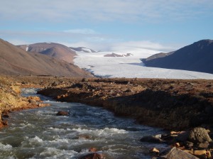 twin glacier, melting fast, Ellesmere Island